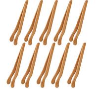 SagaSave 10PCS Toasts & More Bamboo Tongs for Cooking Toast Bread Pickles Tea Flipping Meat Teahouse Accessory Kitchenware