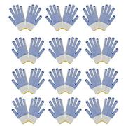 SagaSave 12 Pairs Non-Slip Work Gloves, White Cotton Protective Gloves with Dots, Multipurpose Safety Gripper Work Gloves for Factory Warehouse Garden Working (Blue)
