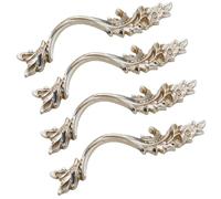 SagaSave 128mm Cabinet Door Pulls, Antique Silver European Style Drawer Handle Kitchen Door Handles for Wardrobe Cupboard Closet Dresser, Pack of 4