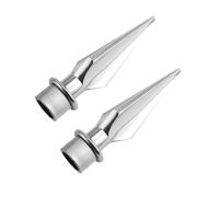 SagaSave 2 Pcs Flagpole Toppers, Plastic Flagpole Head Spear Top Replacement, Flag Pole Decoration for Indoor or Parade Flagpole, Silver