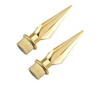 SagaSave 2 Pcs Flagpole Toppers, Plastic Flagpole Head Spear Top Replacement, Flag Pole Decoration for Indoor or Parade Flagpole, Gold