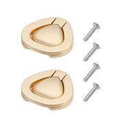 SagaSave 2 Pcs Flush Pull Ring Handle, Zinc Alloy Cabinet Pull Handle Recessed Foldable Drawer Door Grip for Furniture Closet Cupboard Wardrobe, Brushed Copper