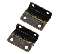 SagaSave 2 Pcs Half-Surface Hinges - Offset Door Hinge Chest Hinges, Semi-Concealed Three Fold Retro Shutter Hinge for Door, Cabinet, Furniture Hardware [Bronze]