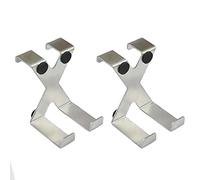 SagaSave 2 Pcs Over Door Hanging Hook, Stainless Steel X Shaped Double Hooks, Over Cabinet Door Hooks for Bathroom, Kitchen, Bedroom