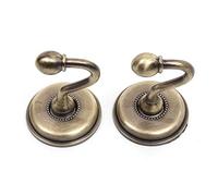 SagaSave 2 PCS Vintage Alloy Pommel, Tieback Hooks Curtain Holdbacks for Door Wall Hat Hangers (Bronze)
