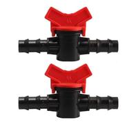 SagaSave 2PCS Barbed Ball Valve, 12mm Drip Irrigation Barbed Ball Valve, Shut Off Switch Flow Control Valve, Ball Valve Barbed, Hose Pipe Joiner Faucet Connector Adapter (BK)