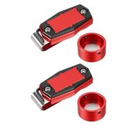 SagaSave 2PCS Billiard Chalk Holder, Portable Round Aluminum Alloy Pool Billiard Chalk Tip Case With Belt Clip, Pool Snooker Sports Accessories (RD)