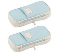 SagaSave 2PCS Stationery Pencil Pen Case, Large Capacity Pen Bag, School Stationery Bag Pouch for Marker Organization Student Office College Middle School (A)