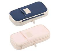 SagaSave 2PCS Stationery Pencil Pen Case, Large Capacity Pen Bag, School Stationery Bag Pouch for Marker Organization Student Office College Middle School (D+E)