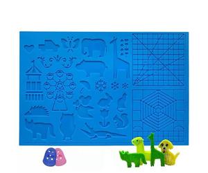 SagaSave 3D Printing Pen Drawing Mat with Finger Caps - Silicone 3D Printing Design Templates, Printer Stencils Molds Tools, Gift Toy for Children