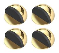 SagaSave 4Pcs Oval Floor Mounted Door Stop, Stainless Steel & Rubber, Golden
