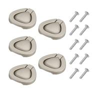 SagaSave 5 Pcs Flush Pull Ring Handle, Zinc Alloy Cabinet Pull Handle Recessed Foldable Drawer Door Grip for Furniture Closet Cupboard Wardrobe, Brushed Nickel