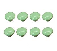 SagaSave 8 Pcs Cabinet Door Knobs, 38mm Ceramic Round Drawer Pull Handles with Screws, Decorative Furniture Door Knobs for Kid's Bedroom Door Wardrobe (Green)