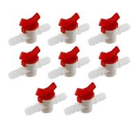 SagaSave 8PCS Barbed Ball Valve, 8mm Drip Irrigation Barbed Ball Valve, Shut Off Switch Flow Control Valve, Ball Valve Barbed, Hose Pipe Joiner Faucet Connector Adapter (WT)
