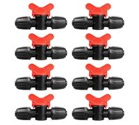 SagaSave 8PCS Drip Irrigation Valves, 12mm Outer, Shut-Off Straight Hose Stop Valve, Water Garden Hose Connection Plastic, Garden Hose Stop Valve, Universal Tubing Coupling Valve