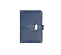 SagaSave A7 Blue Pu Leather Business Notebook with Pen Slot and Card Slots Refillable Notepads for Men Women