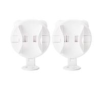 SagaSave Adhesive Electric Toothbrush Holder, Wall Mounted Tooth Brush Organizer, ABS Plastic, Auto Lock & Release, Compatible with Most Electric Toothbrush, Pack of 2, White