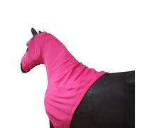 SagaSave All-covered Horse Head Hood with Zipper & Buckle, Soft Fleece Horse Hood Comfortable Warming Jacket for Horses (Pink, size XL)