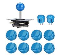 SagaSave Arcade Games DIY Parts Kit, PC Game Controller DIY Kit Including 1 Arcade Joystick 10 Arcade Buttons - Blue