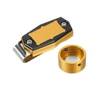 SagaSave Billiard Chalk Holder, Portable Round Aluminum Alloy Pool Billiard Chalk Tip Case With Belt Clip, Pool Snooker Sports Accessories (GD)