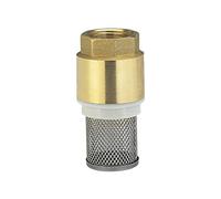 SagaSave Brass 1/2", 3/4", 1" BSP Vertical Check Valve, DN15/20/25, Spring Non-Return Check Valve, Foot Valve Pump Inlet Filter Strainer, 1Pcs