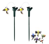 SagaSave Butterfly Garden, 2pcs Solar/Battery Powered Flying Fluttering Hummingbird Butterfly Simulation Bird For Garden Yard Plants Flowers Patio Landscape Decor (Random Color)