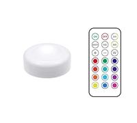 SagaSave Cabinet Lights, LED Night Lights, Battery Powered Puck Light, Dimmable Multicolor Party Atmosphere Light with Remote for Kitchen, Shelf, Wardrobe