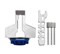 SagaSave Chainsaw Sharpening Attachment Kit, Chains Saw Sharpener Angle Guide with Wrench and Burr Bit Set, Grinding Polishing Tool for Hand Power Drilling, Blue