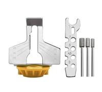 SagaSave Chainsaw Sharpening Attachment Kit, Chains Saw Sharpener Angle Guide with Wrench and Burr Bit Set, Grinding Polishing Tool for Hand Power Drilling, Yellow