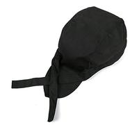 SagaSave Chefs Cap Fashion Kitchen Cook Hats Hotel Chef Waiter Work Cap Canvas Elastic Skull Cap Pirate Cap Professional Catering Chef Hat Bandana Cap Ribbon Cap Turban (Black)