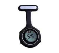 SagaSave Digital Fob Watch, Digital Display Nurse Watch Silent Electronic Luminous with Pin-On for Nurse Doctor Women Men, Black