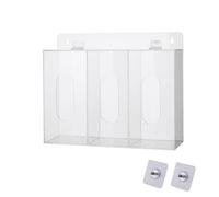 SagaSave Face Mask Dispenser, Acrylic Disposable Face Mask and Glove Dispenser Box Holder with Lid, Wall Mount Storage Container for Gloves, Shoe Covers, Hairnets (L)