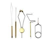 SagaSave Fishing Tying Tool Kit with Bobbin Thread Holder, Wire Threader, Knot Whip Finisher Hackle Plier for Quick Knot Tying, Hair Rig and Hook Tying, Loop Tying, Fly Fishing