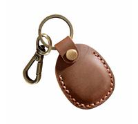 SagaSave Leather Car Key Case, Keyring Holder, Full Coverage Air Tag Holders, Anti-Scratch Secure Key Ring Case For Key, Pet Collar (BN)