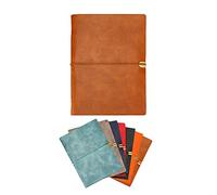 SagaSave Leather Journal, A5 Leather Notebook, 23 x 17 cm, 200 Pages Refillable Notepad Diary, Personal Pad Notes Travel Journal, Gift For Birthday Anniversary Women Men Him (Brown)