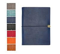 SagaSave Leather Journal, B5 Leather Notebook, 26.8 x 20.5 cm, 200 Pages Refillable Notepad Diary, Personal Pad Notes Travel Journal, Gift For Birthday Anniversary Women Men Him (Dark Blue)