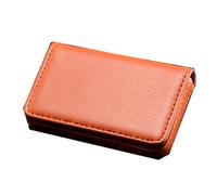 SagaSave Orange Pu Leather Business Card Case Magnetic Name Card Holder Wallet Holder Suitable for Men and Women