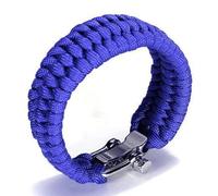 SagaSave Outdoor Paracord Survival Bracelet, Emergency Rescue Parachute Rope Bracelet with Adjustable Buckle for Travelling, Camping and Hiking (Blue)