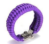 SagaSave Outdoor Paracord Survival Bracelet, Emergency Rescue Parachute Rope Bracelet with Adjustable Buckle for Travelling, Camping and Hiking (Purple)