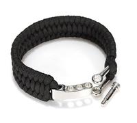 SagaSave Outdoor Paracord Survival Bracelet, Emergency Rescue Parachute Rope Bracelet with Adjustable Buckle for Travelling, Camping and Hiking (Black)