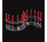 SagaSave Pen Holder Display Stand, 12 Slots Transparent Household Pencil Storage Organizer for Eyebrow Pen/Makeup Brush/Art Brush