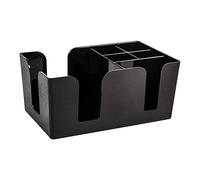 SagaSave Plastic Bar Caddy, Black Classic Bar Organiser, Bar Condiment Caddy, Table Tidy Storage for Napkin, Straw, Cocktail Stirrers