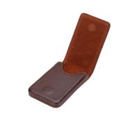 SagaSave PU Leather Business Card Holder, Comfortable Pocket Card Holder with Magnetic Shut Credit Card ID Case Suit for Gift for Friends and Family, Brown, 10.3cmx6.5cmx1.8cm, Minimalist