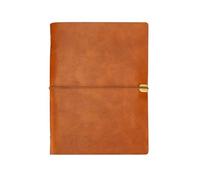 SagaSave PU Leather Notebook, A5 Writing Notepad Refillable 6 Holes Loose Leaf Journal Diary, 100 Pages (Brown)
