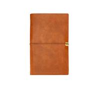 SagaSave PU Leather Notebook, A6 Writing Notepad Refillable 6 Holes Loose Leaf Journal Diary, 100 Pages (Brown)