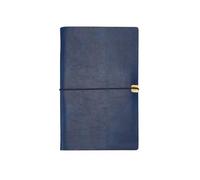 SagaSave PU Leather Notebook, A6 Writing Notepad Refillable 6 Holes Loose Leaf Journal Diary, 100 Pages (Dark Blue)
