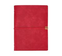 SagaSave PU Leather Notebook, B5 Writing Notepad Refillable 9 Holes Loose Leaf Journal Diary, 100 Pages (Red)
