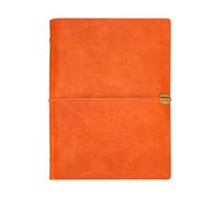 SagaSave PU Leather Notebook, B5 Writing Notepad Refillable 9 Holes Loose Leaf Journal Diary, 100 Pages (Orange)
