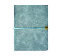 SagaSave PU Leather Notebook, B5 Writing Notepad Refillable 9 Holes Loose Leaf Journal Diary, 100 Pages (Light Blue)