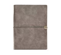 SagaSave PU Leather Notebook, B5 Writing Notepad Refillable 9 Holes Loose Leaf Journal Diary, 100 Pages (Grey)
